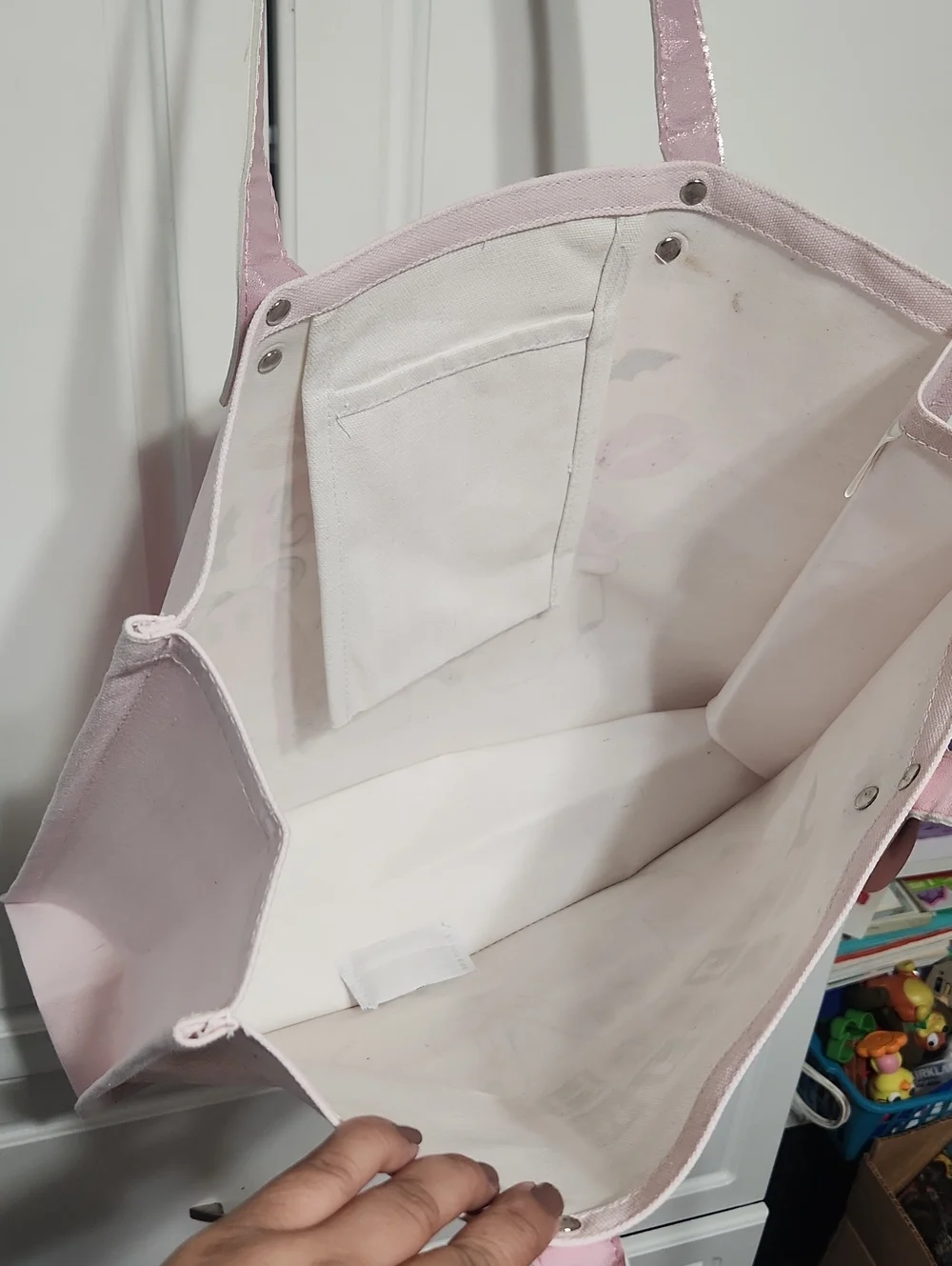 NWT Ghost Canvas Tote Bag Mean Ghouls Pink